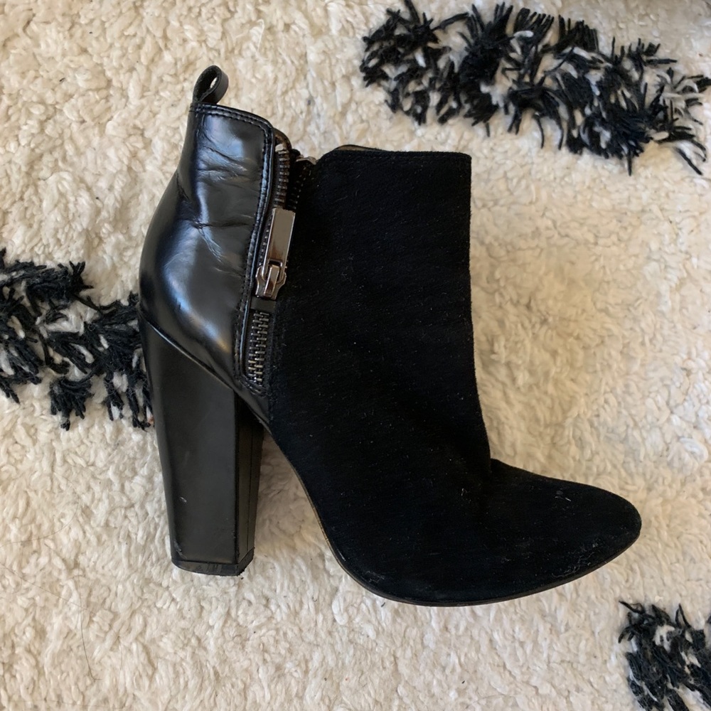 Halogen Suede Leather Heeled Booties